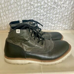 UT LAB Men's Black and Gray Lace-Up Boots